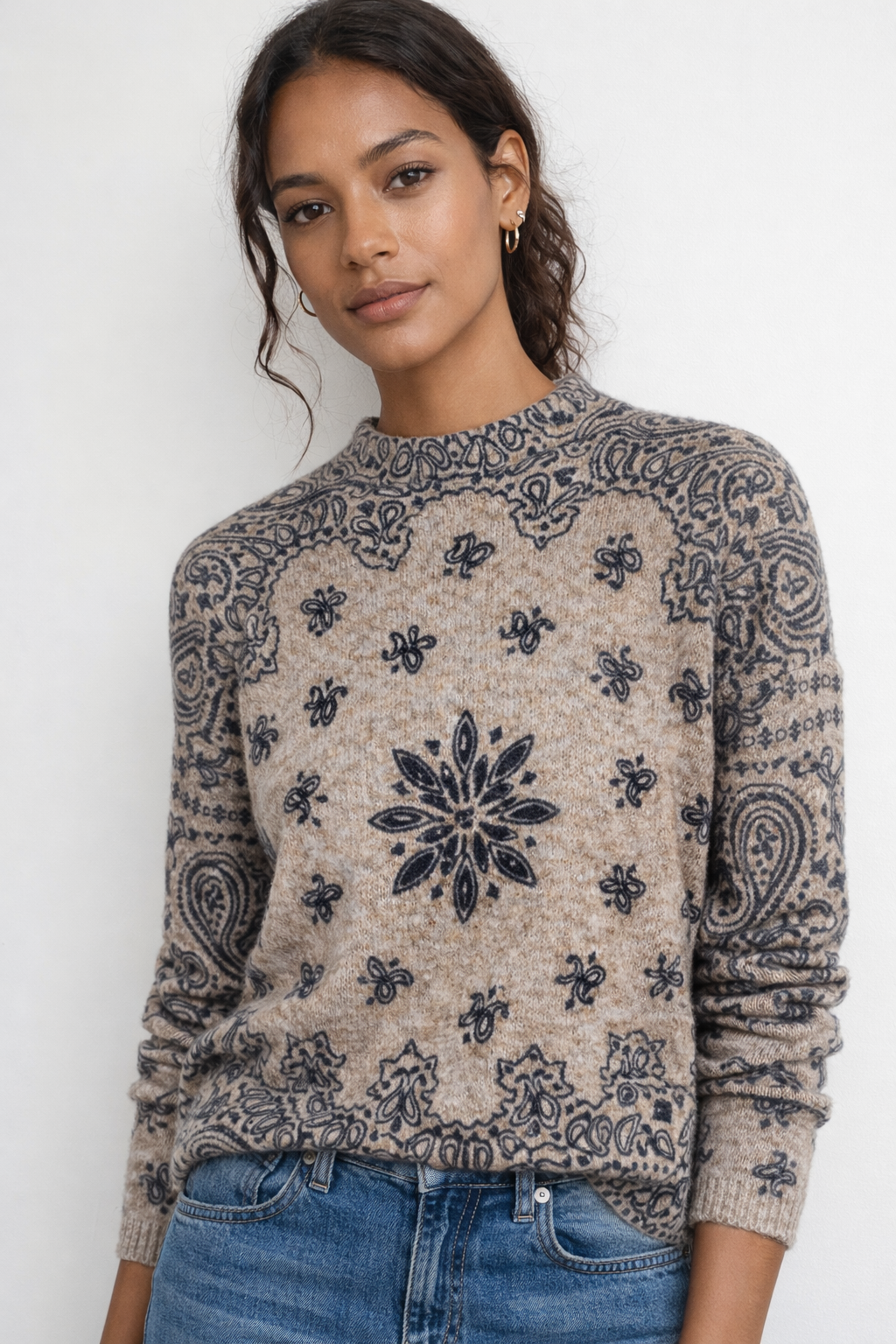 taupe mimi pullover knit