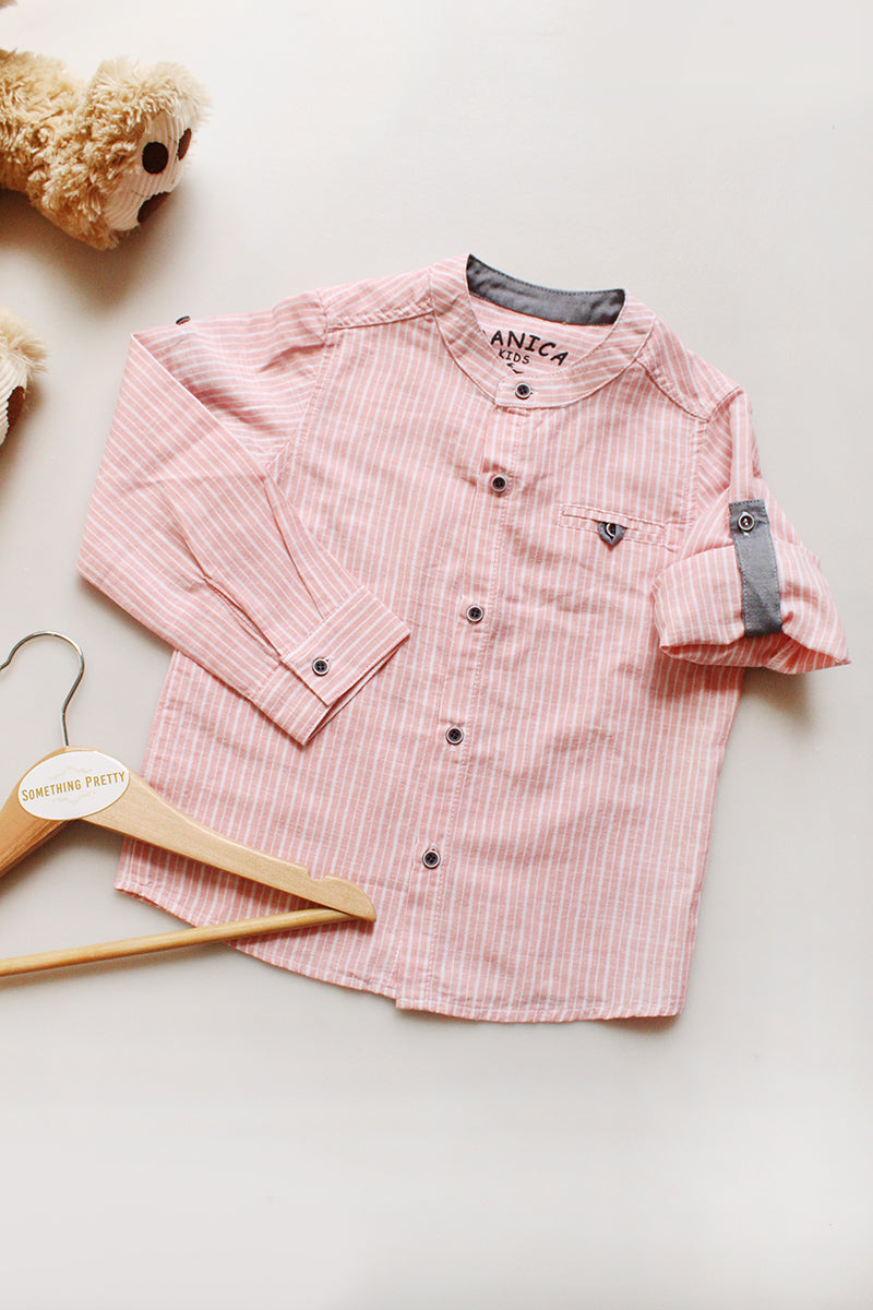 Salmon Striped Shirt