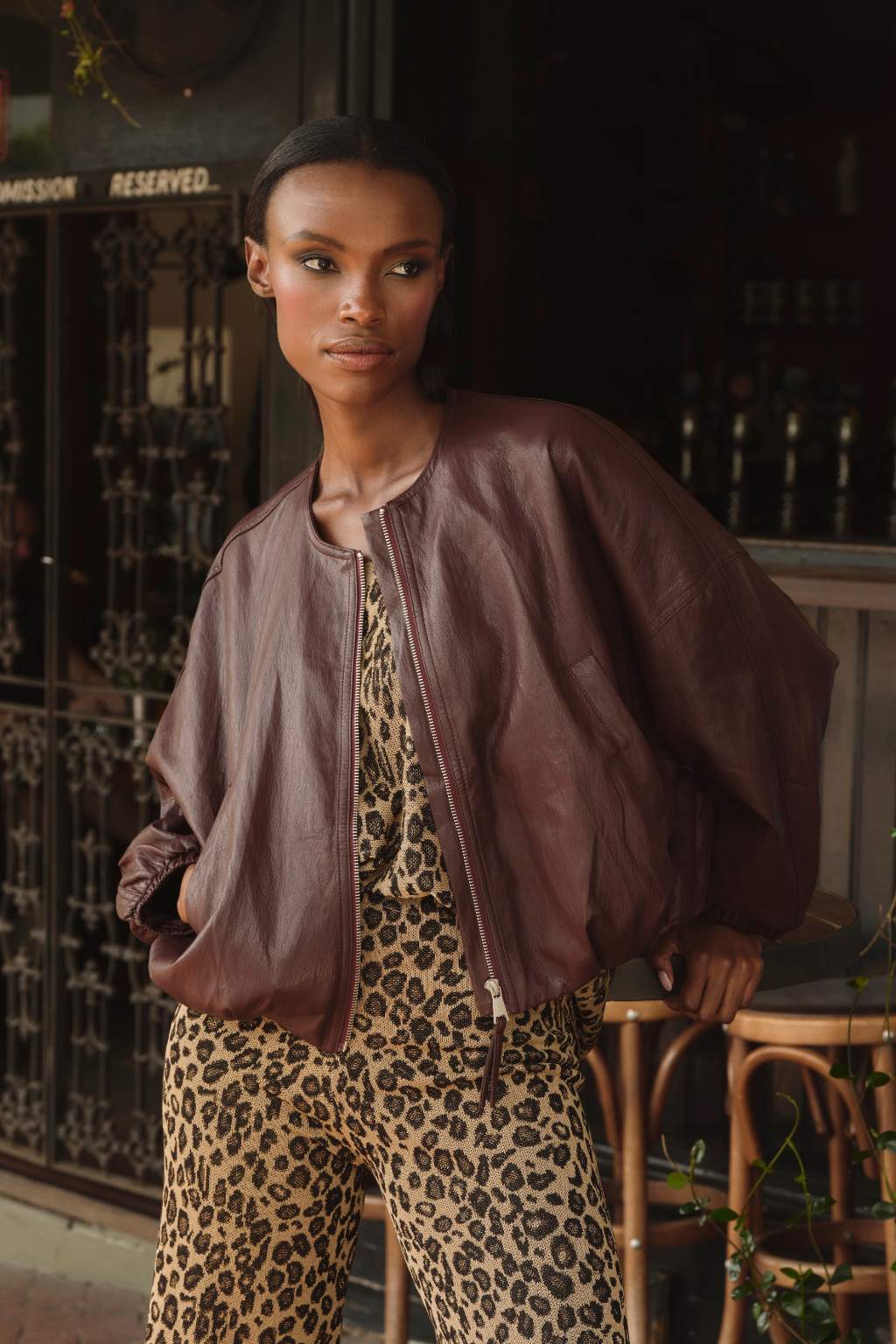 Burgundy Pleather Jacket