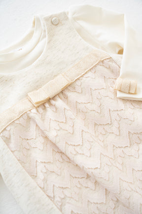 Cream Lace Dungaree Set