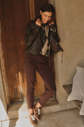 Chocolate Kelly Pleather Jacket