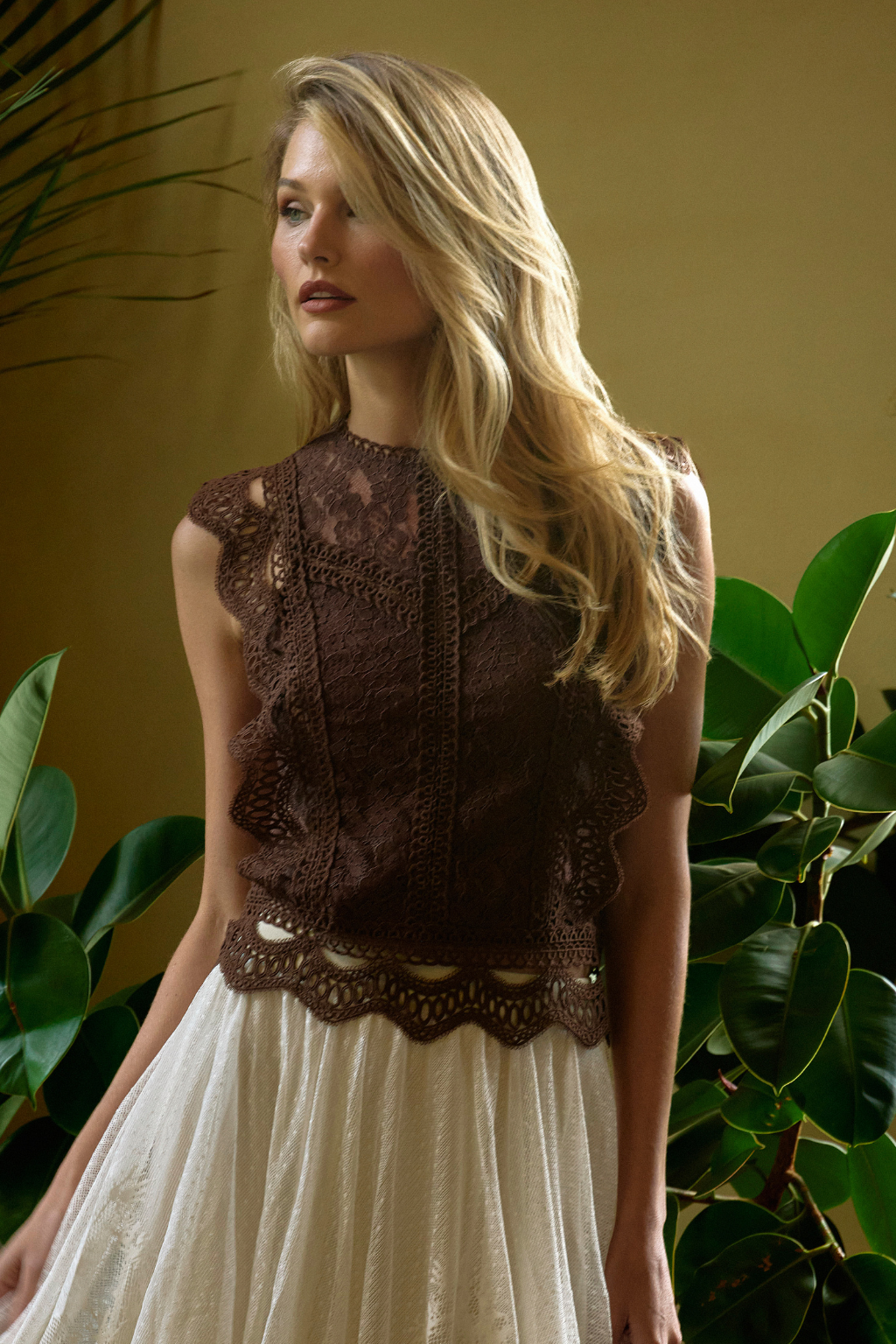 Chocolate Lace Sleeveless Top