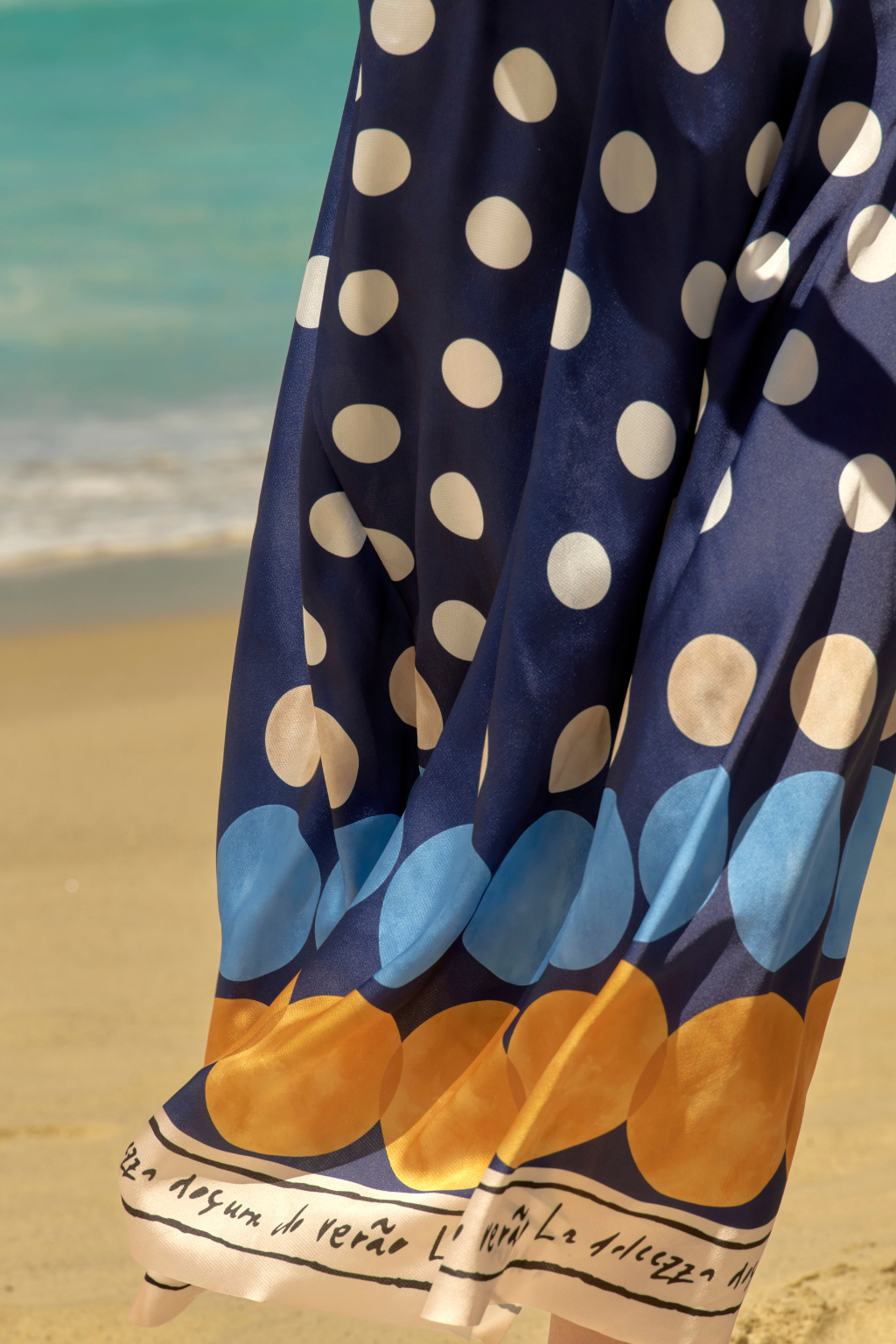 Navy Polka Dot Amalfi Dress