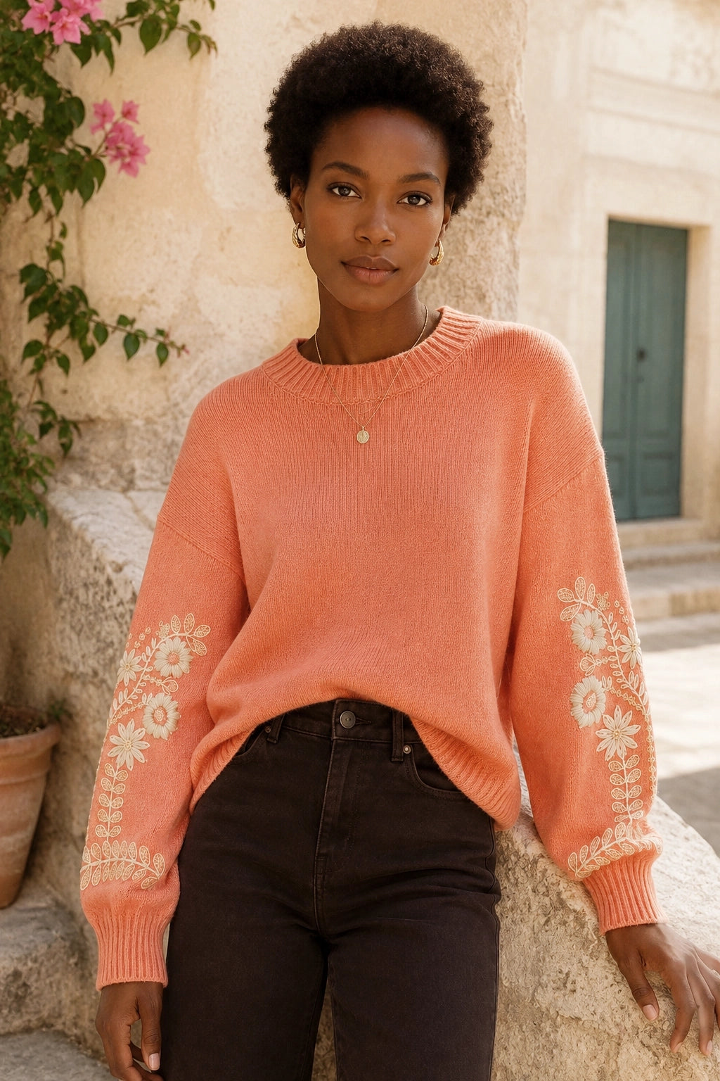 Apricot Detailed Sleeve Jumper