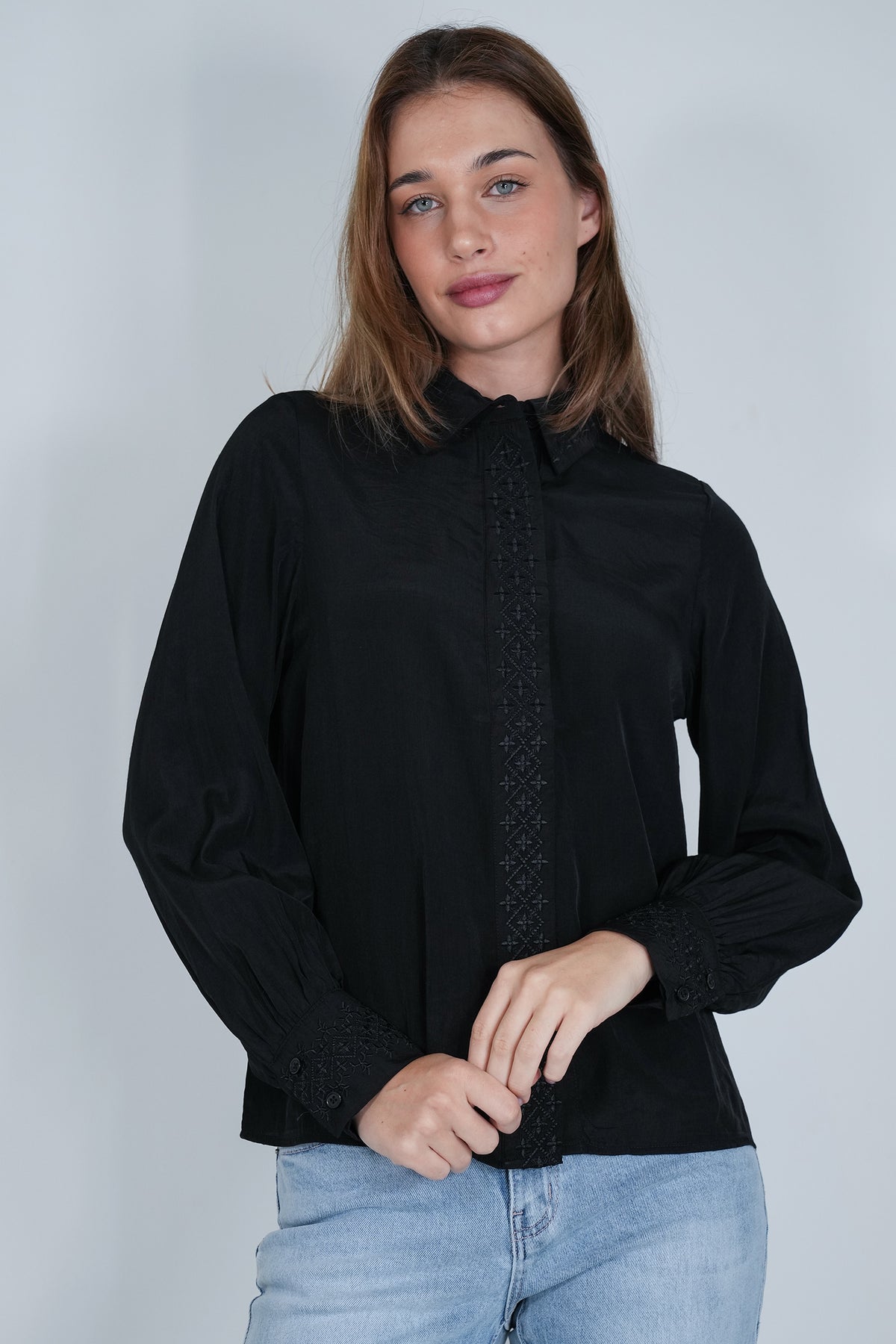 Black Embroidered Shirt