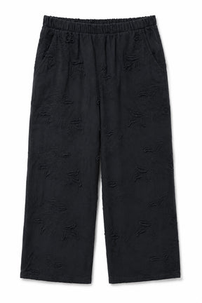 Black Floral Appliqué Pant
