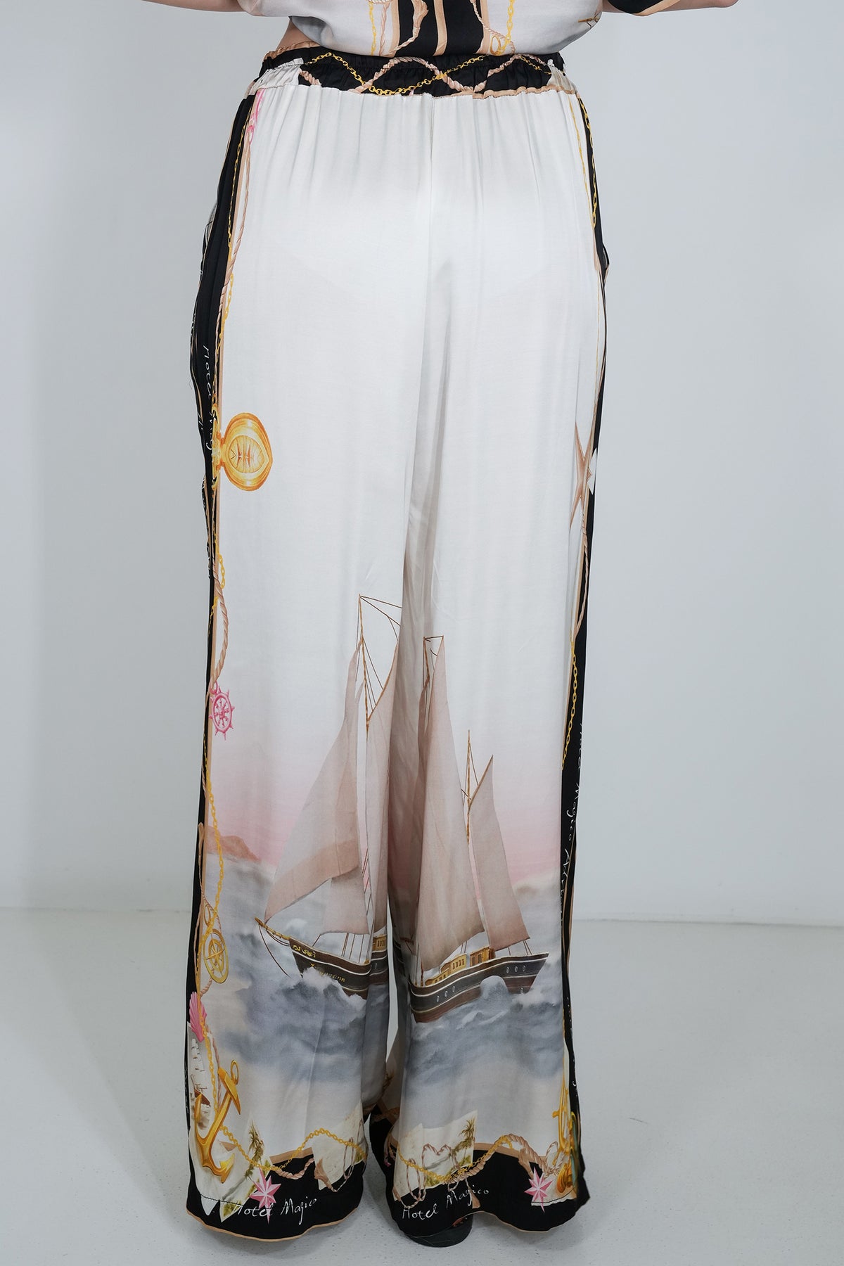 Black Maritime Silk Blend Pant