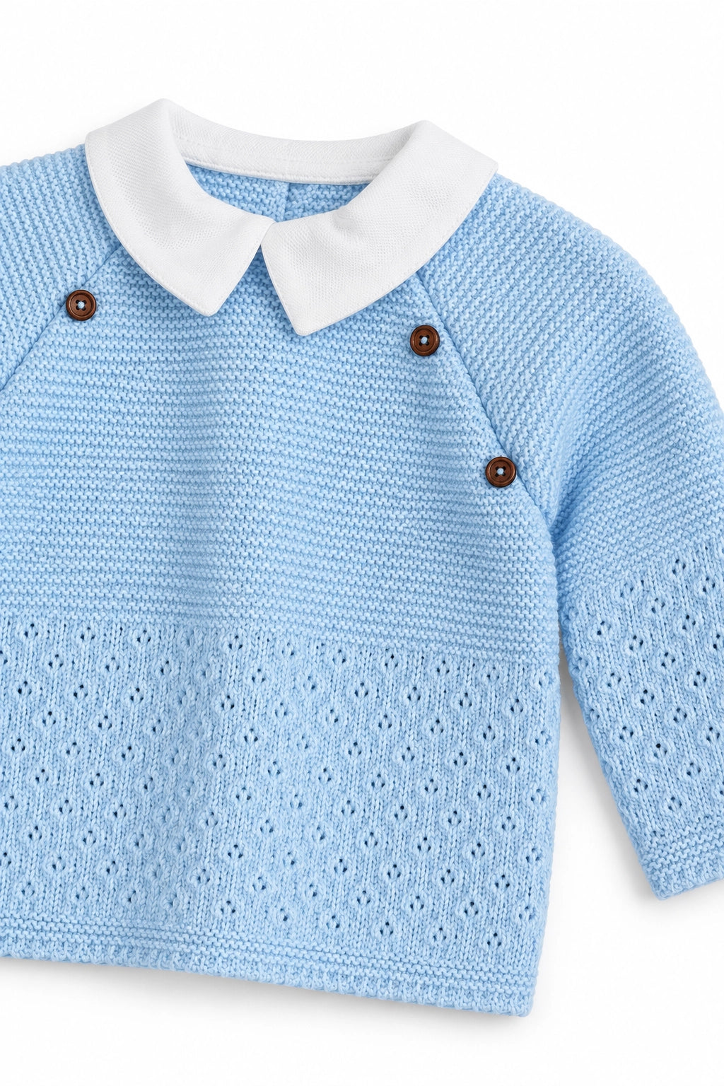 Blue Button Knit Set