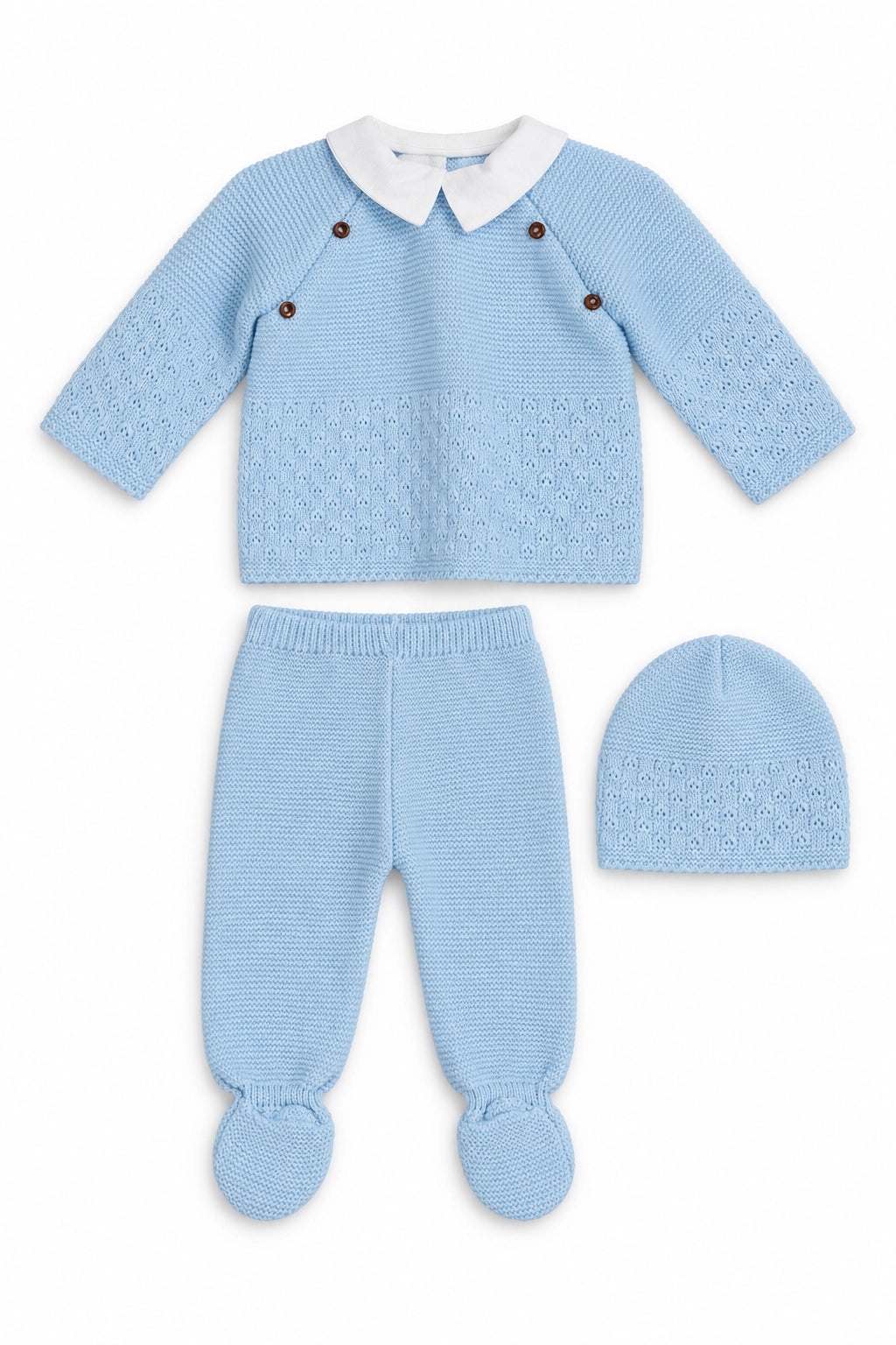 Blue Button Knit Set