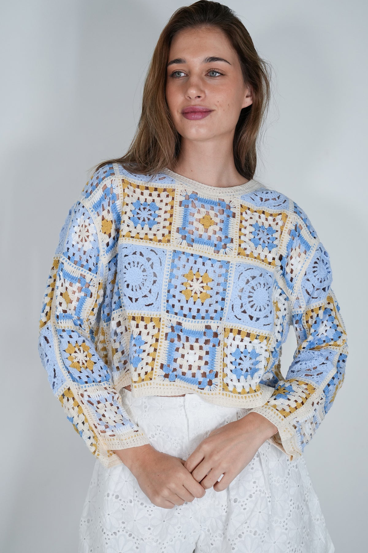 Blue Crochet Top