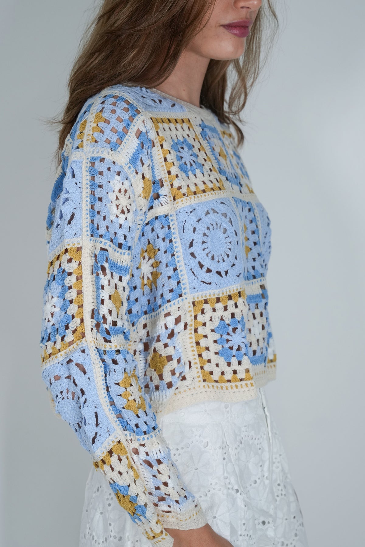 Blue Crochet Top