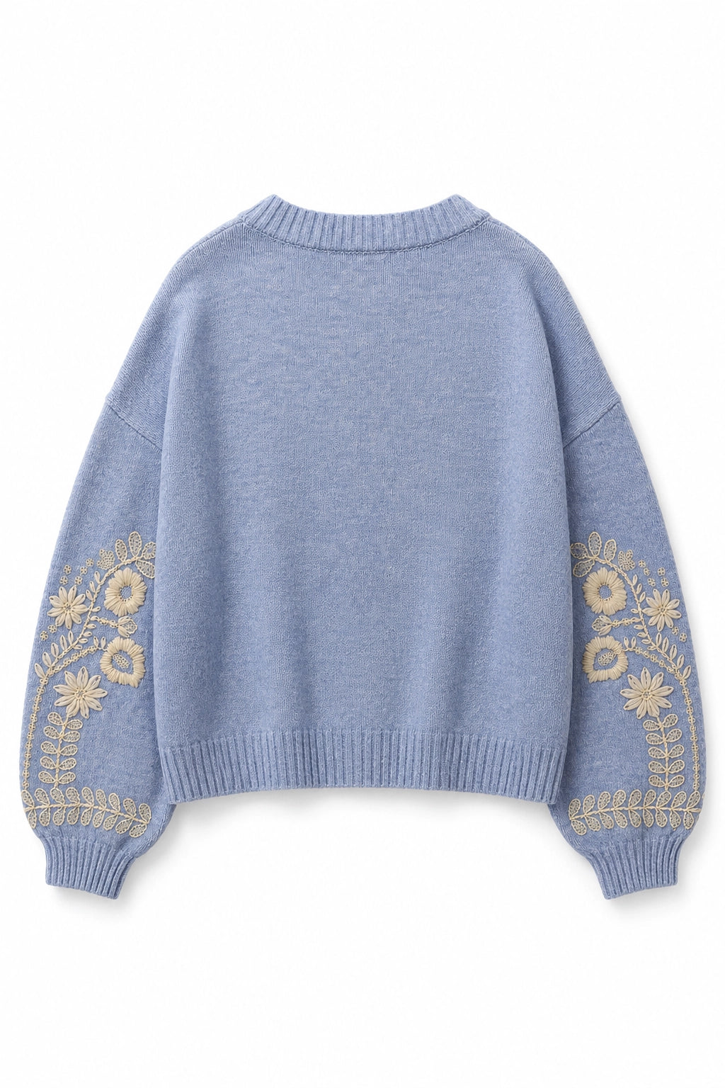 Blue Detailed Sleeve Jumper