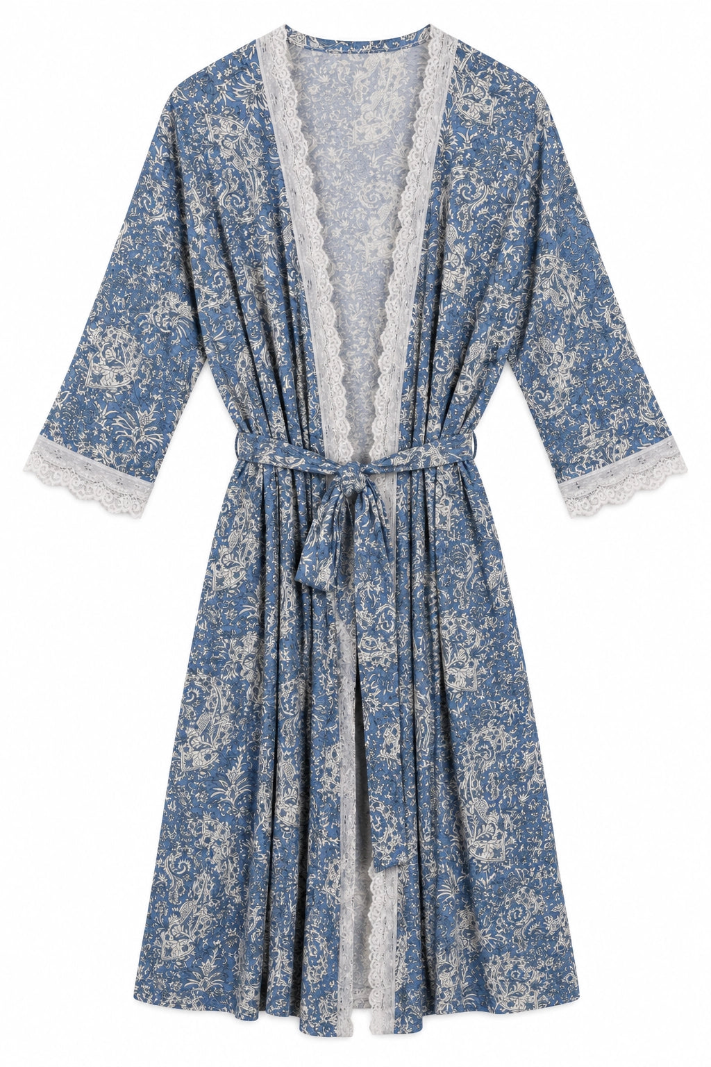 Blue Printed Cotton Gown