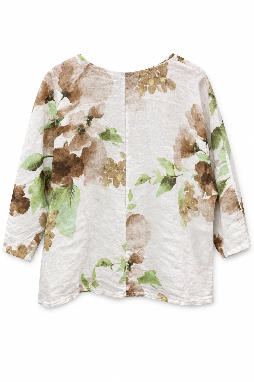 White Amelia Flower Print Linen Top