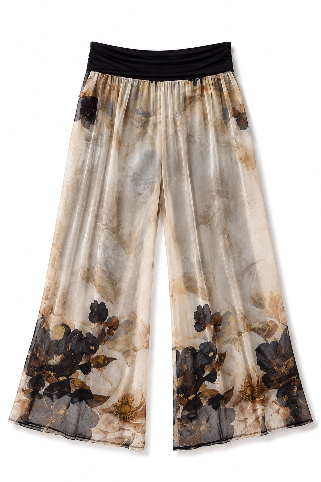 Cream and Black Savanna Silk Pant