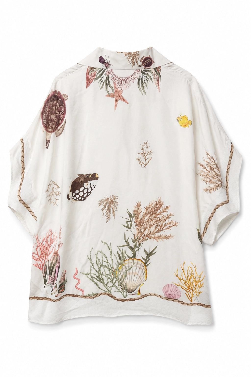 White Silk Blend Resort Shirt
