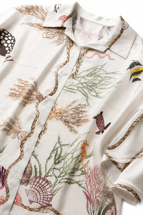 White Silk Blend Resort Shirt