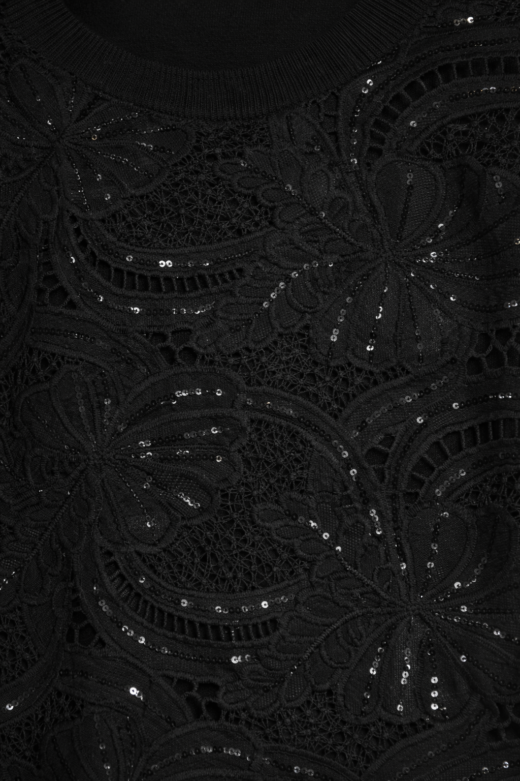 Black Lace Sequin Jumper