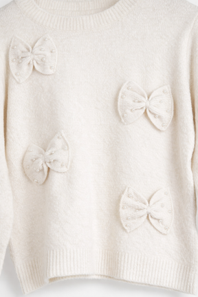 Cream Bow Jumper