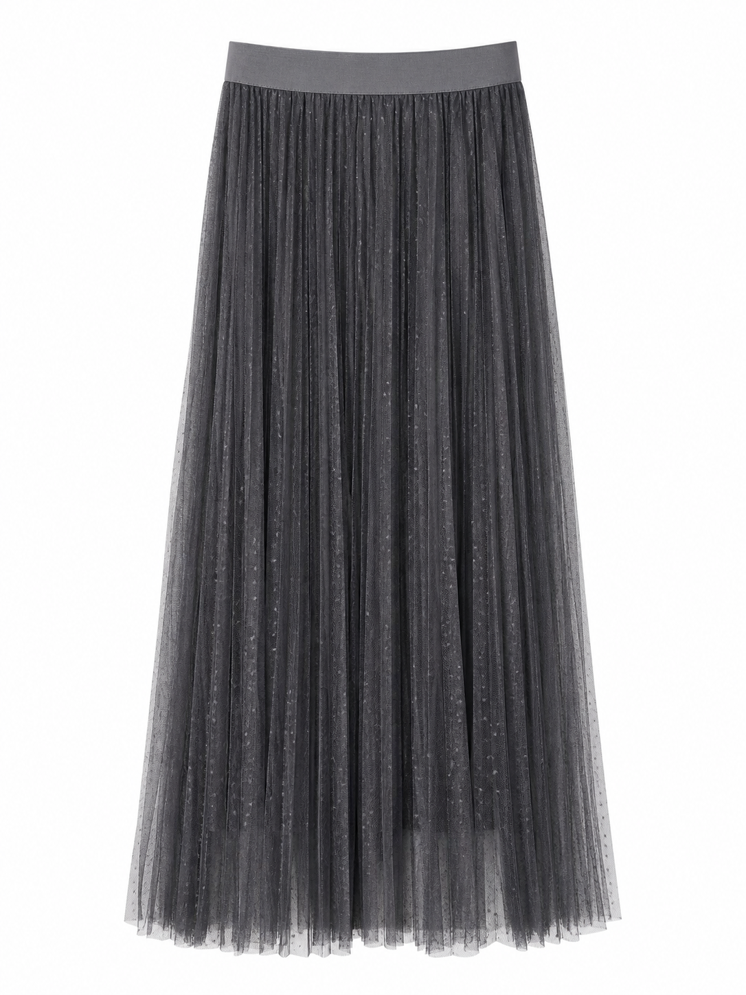 Grey Spot Mesh Skirt