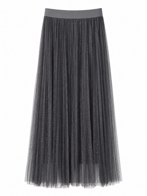 Grey Spot Mesh Skirt