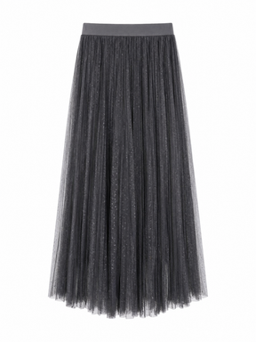 Grey Spot Mesh Skirt