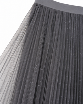 Grey Spot Mesh Skirt