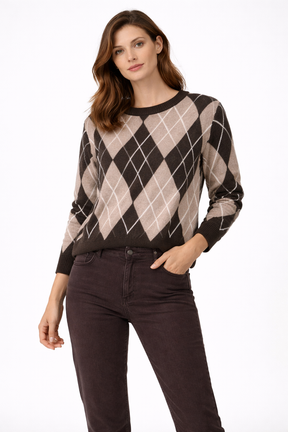 Chocolate Argyle Jumper