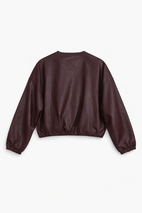 Burgundy Pleather Jacket