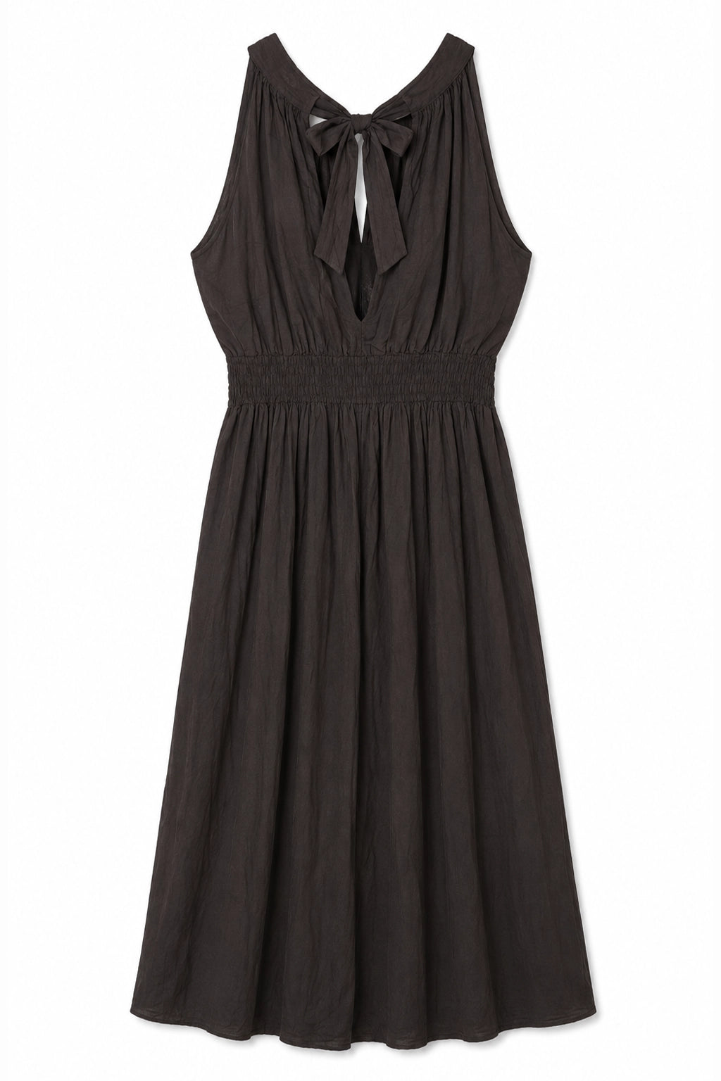 Chocolate Cotton Halterneck Dress