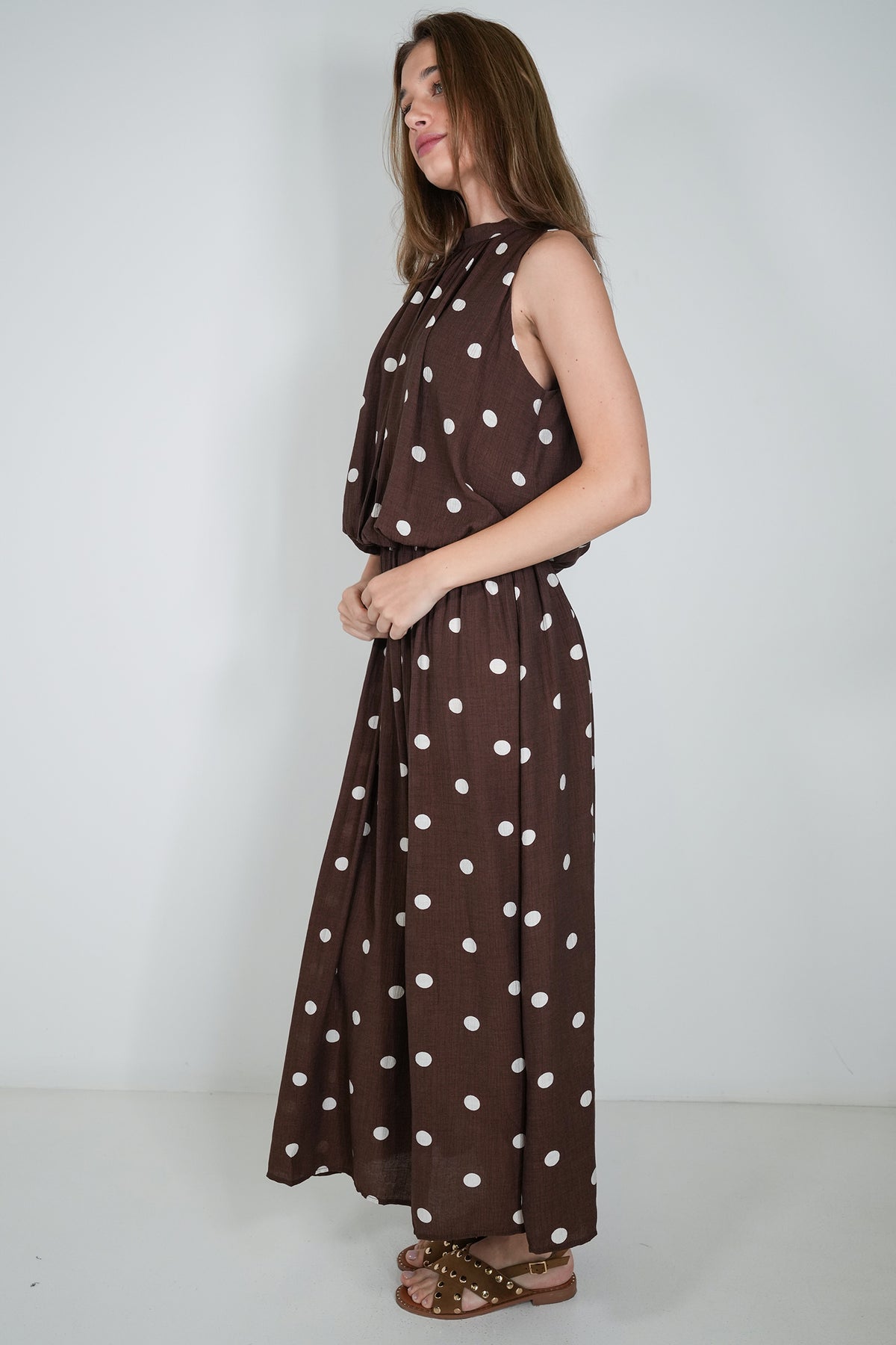 Chocolate Polka Dot Julia Dress