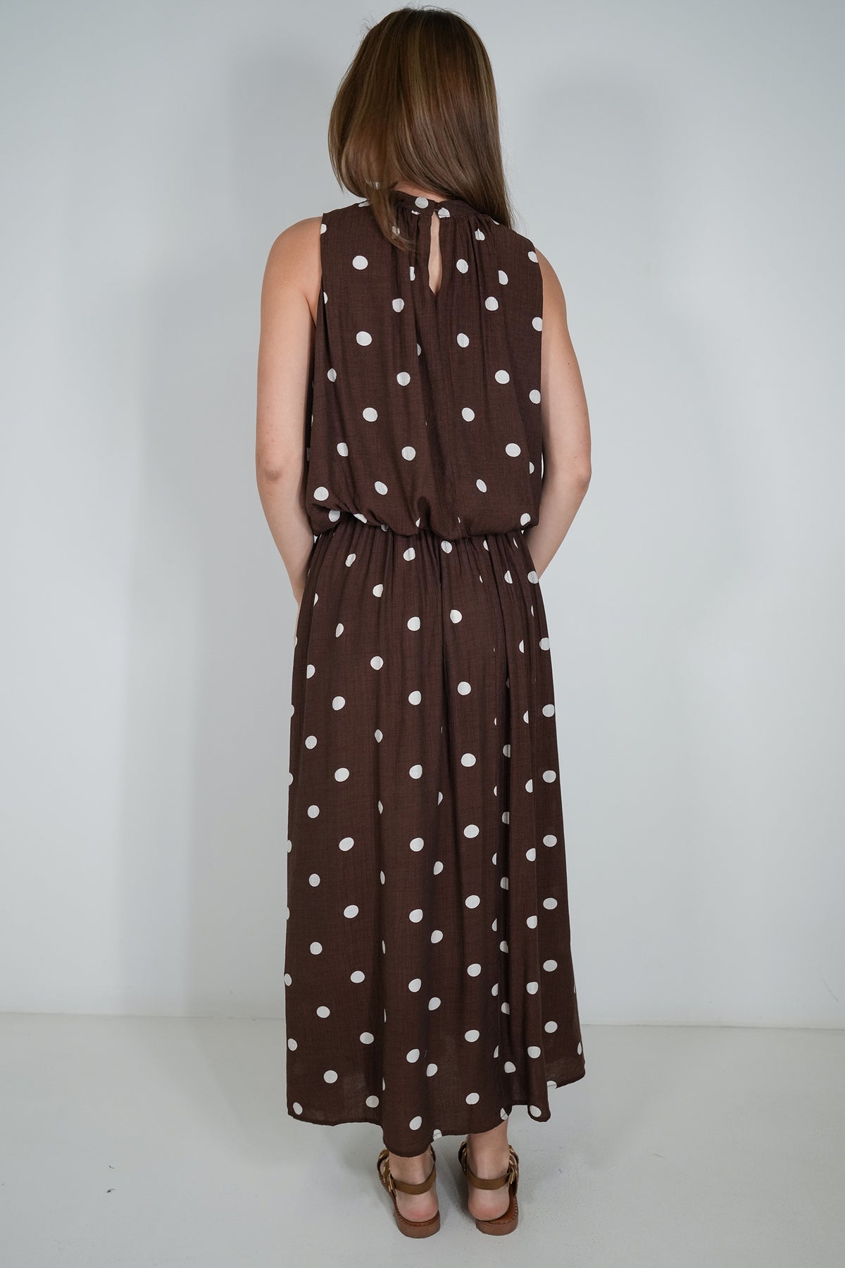Chocolate Polka Dot Julia Dress