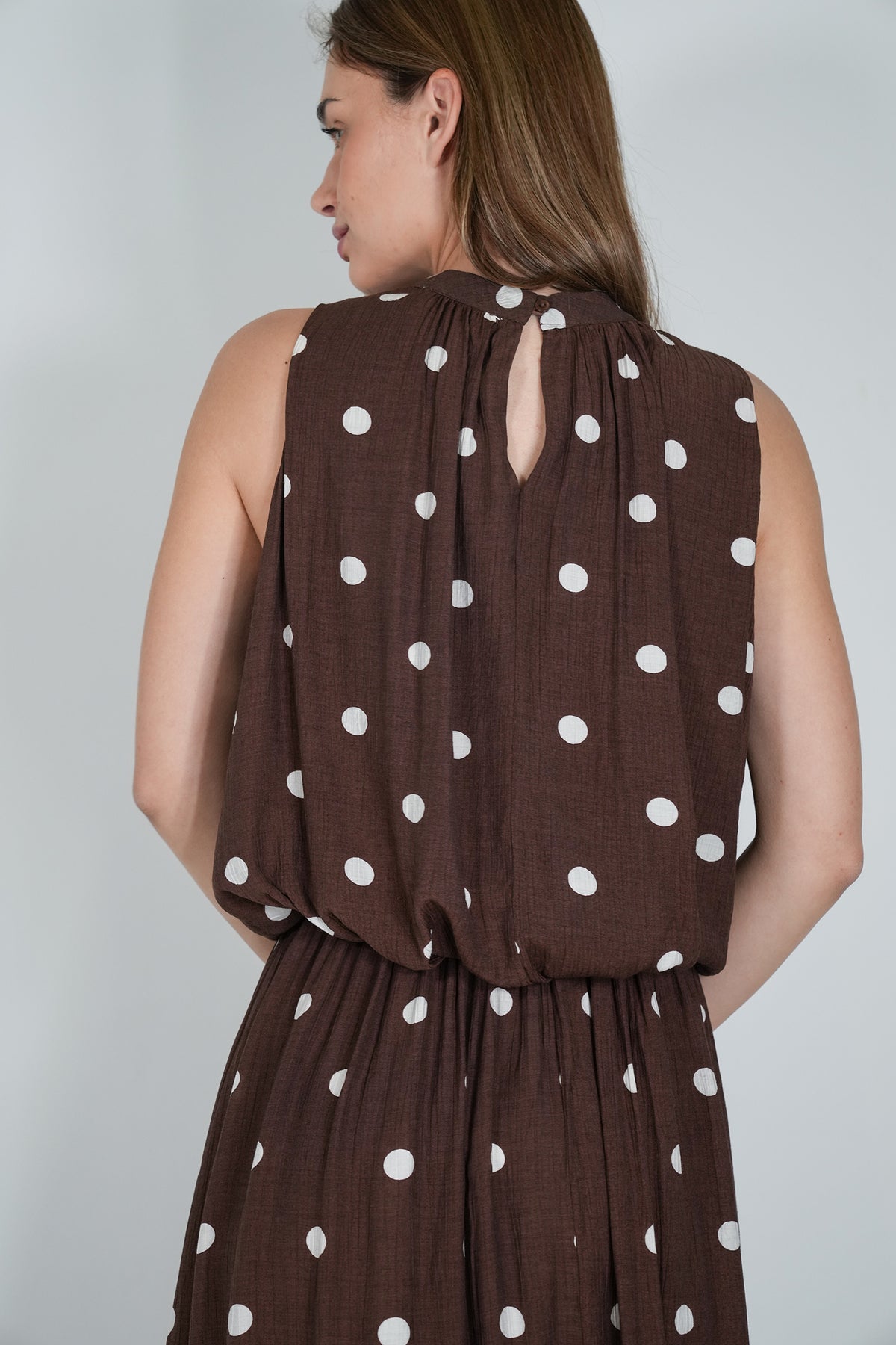 Chocolate Polka Dot Julia Dress