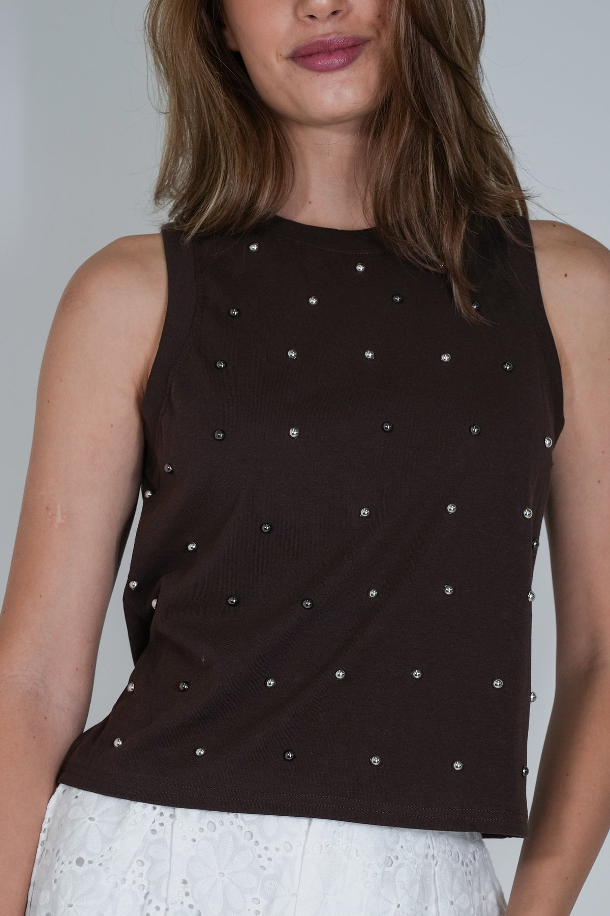 Chocolate Studded Vest