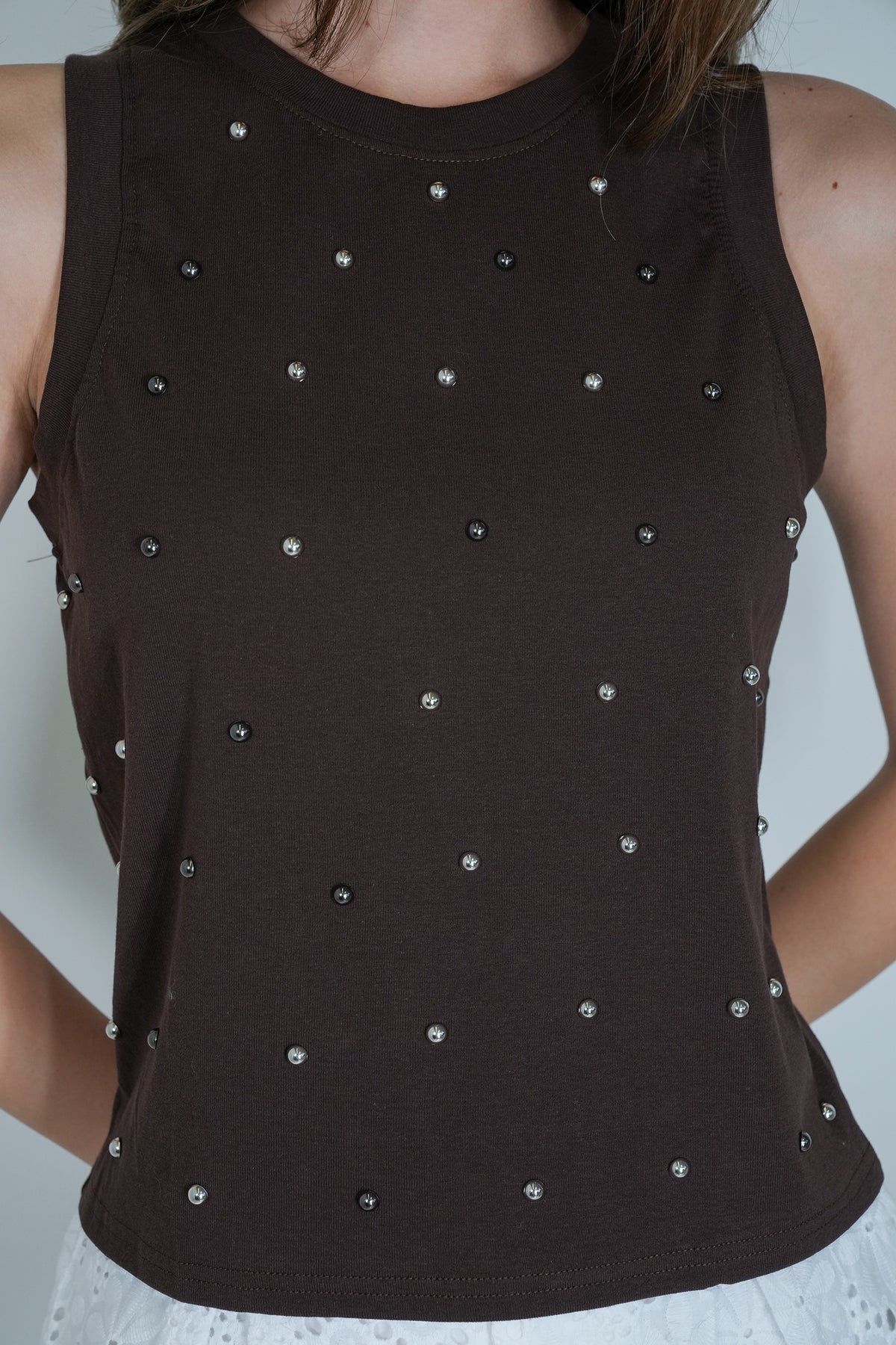 Chocolate Studded Vest
