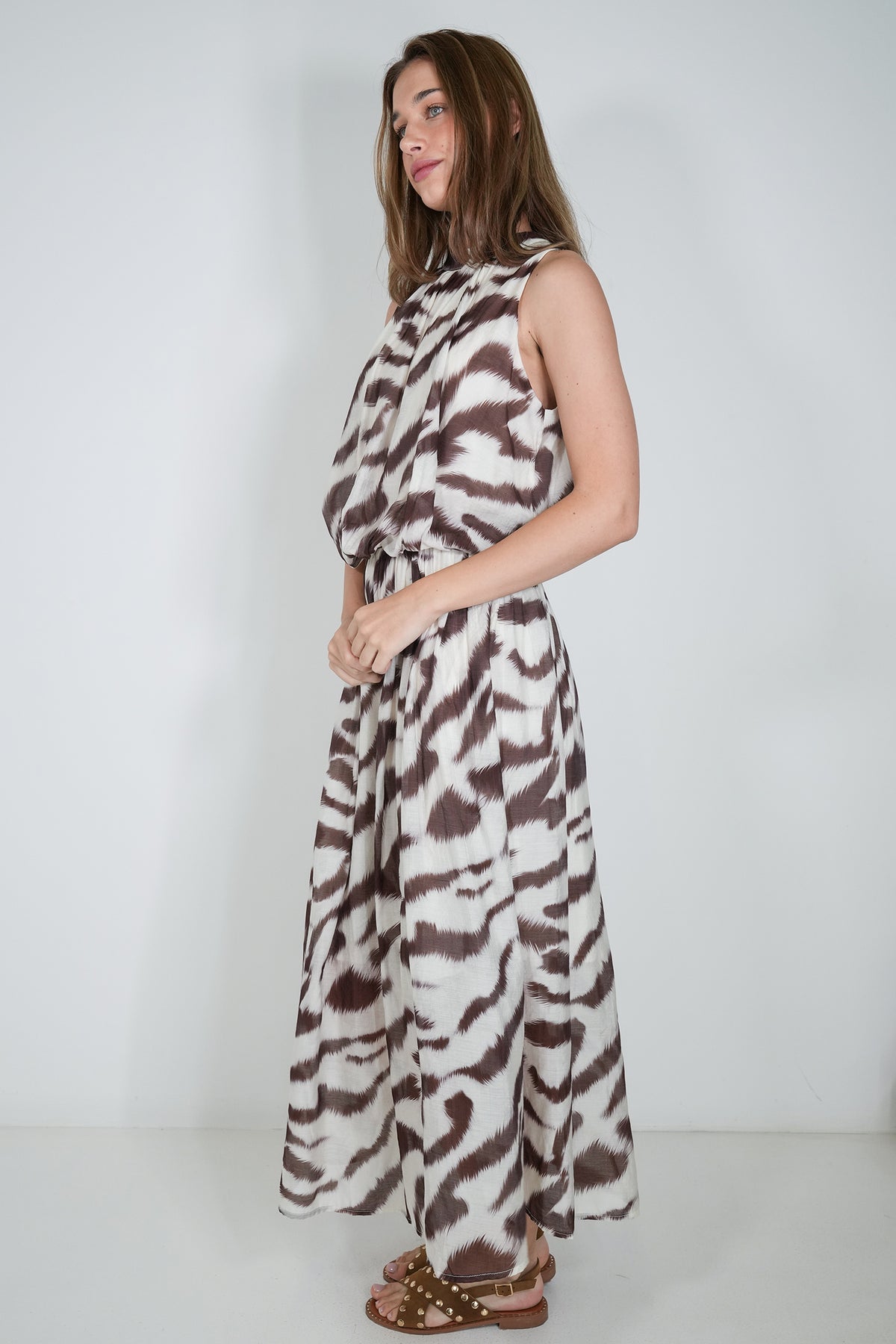 Chocolate Zebra Print Julia Dress