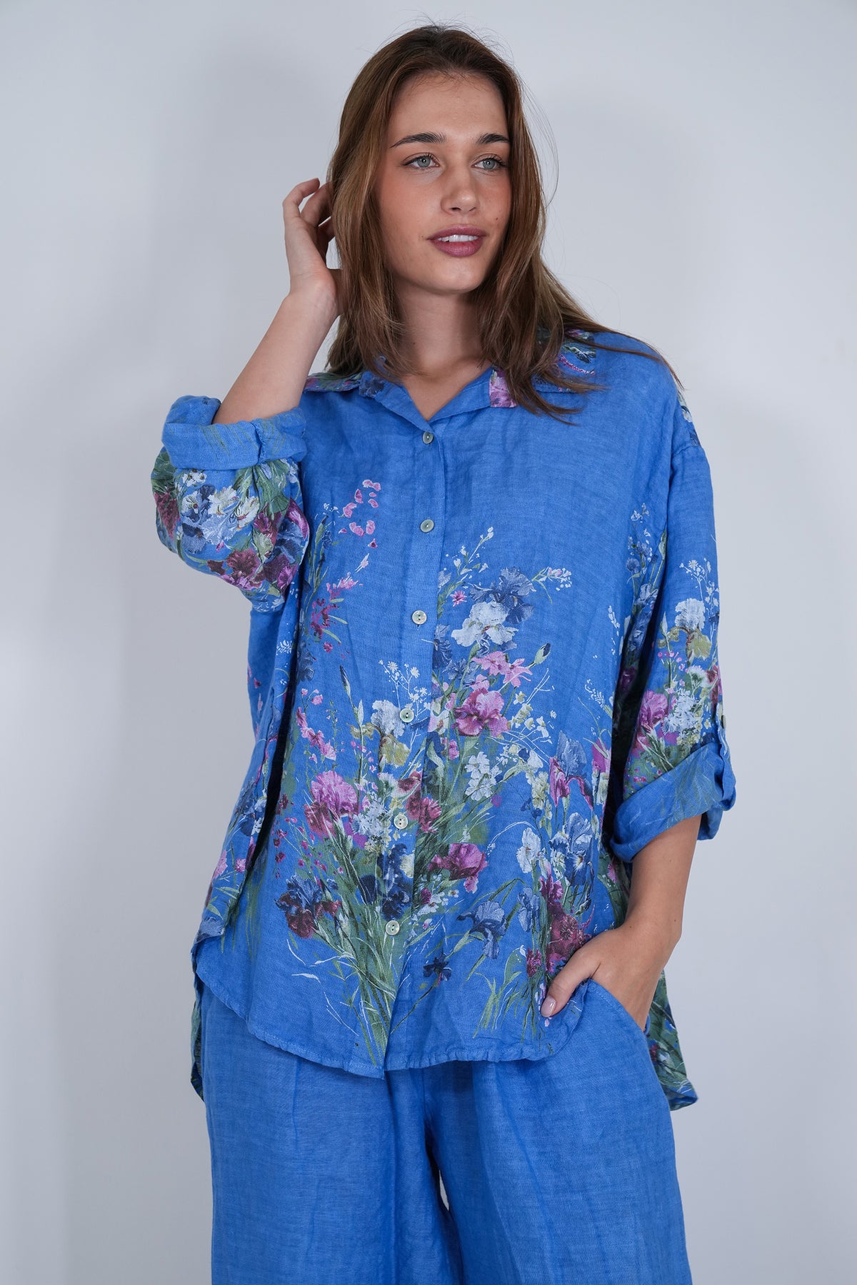 Cobalt Claire Linen Shirt