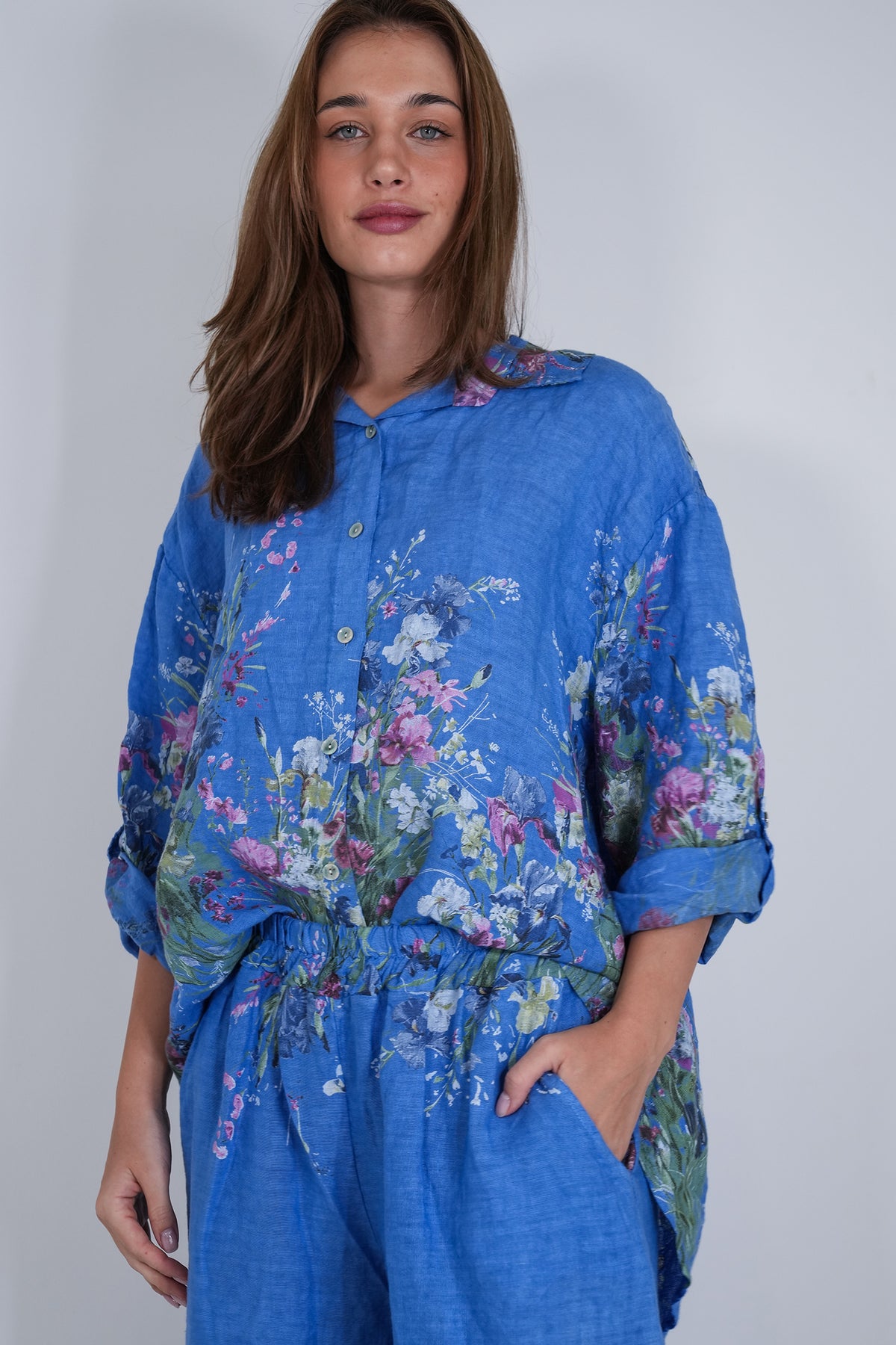 Cobalt Claire Linen Shirt