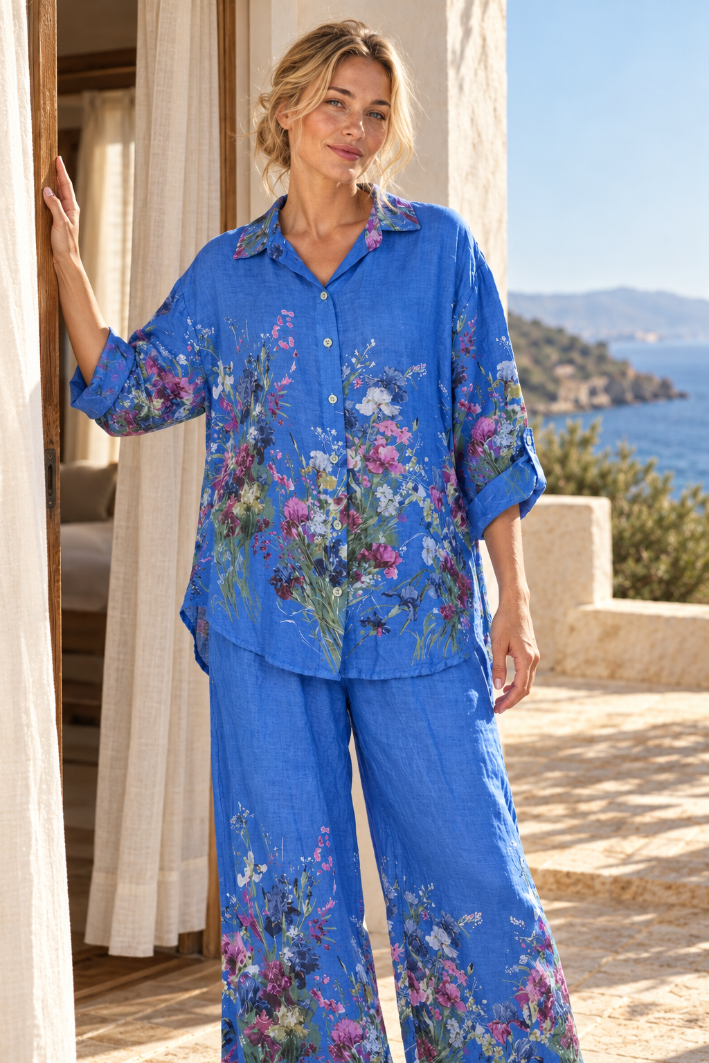 Cobalt Claire Linen Shirt