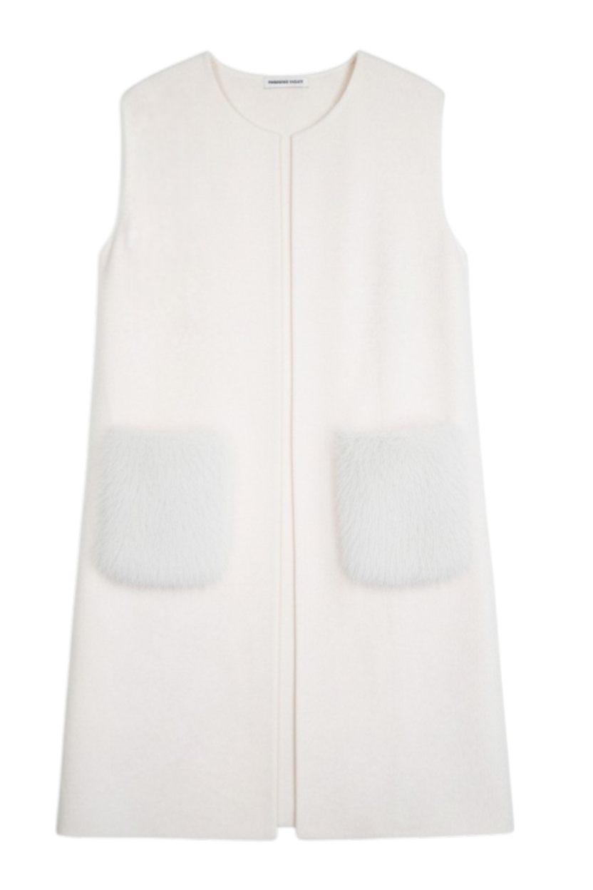 Cream Fur Pocket Gilet