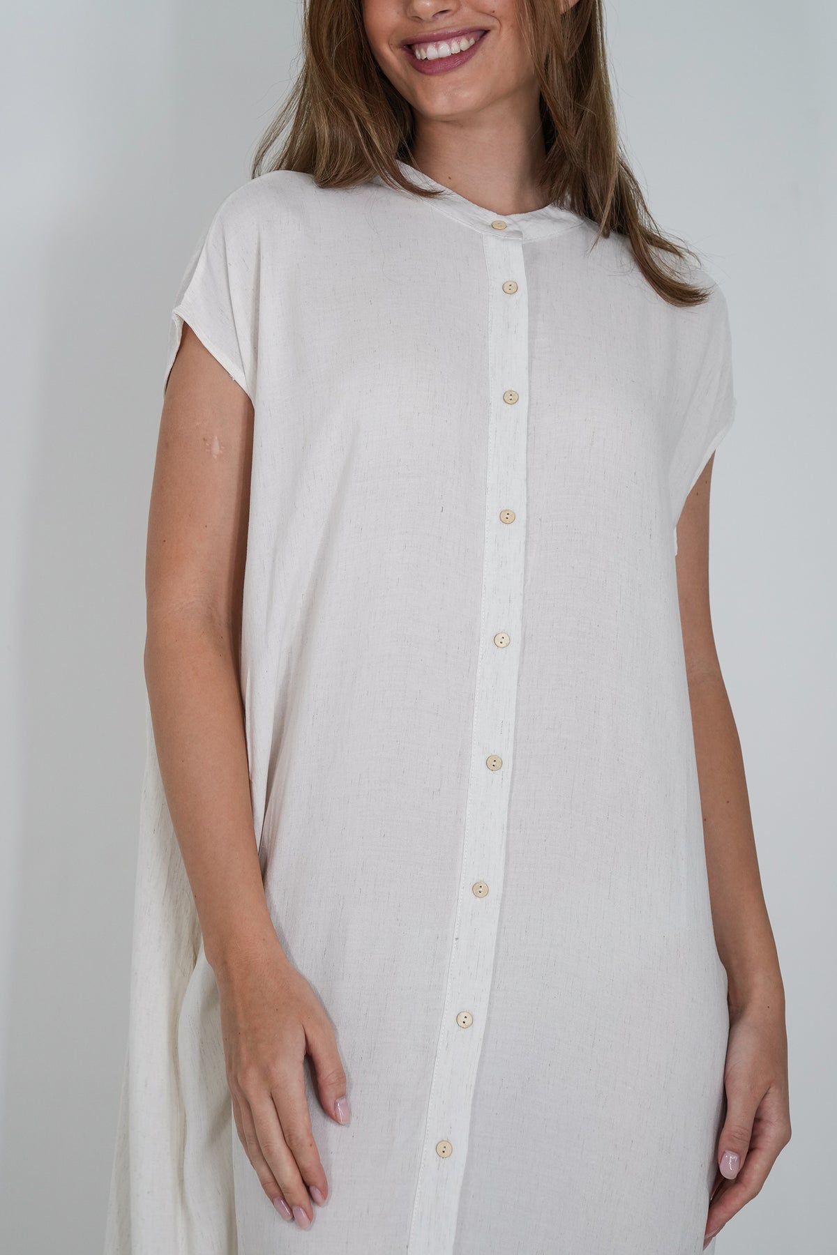 Cream Viscose Alexa Shirt Dress