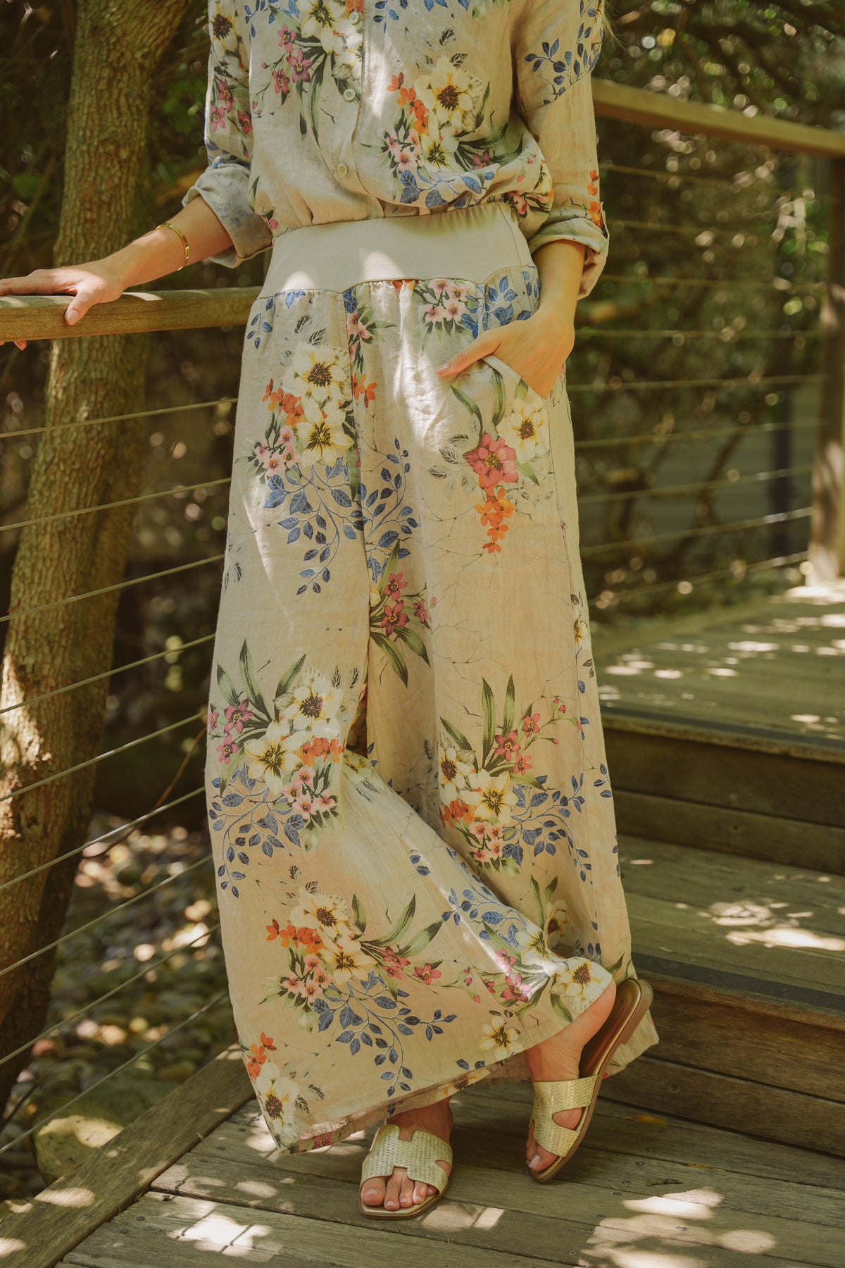 Cream Meagan Linen Pant