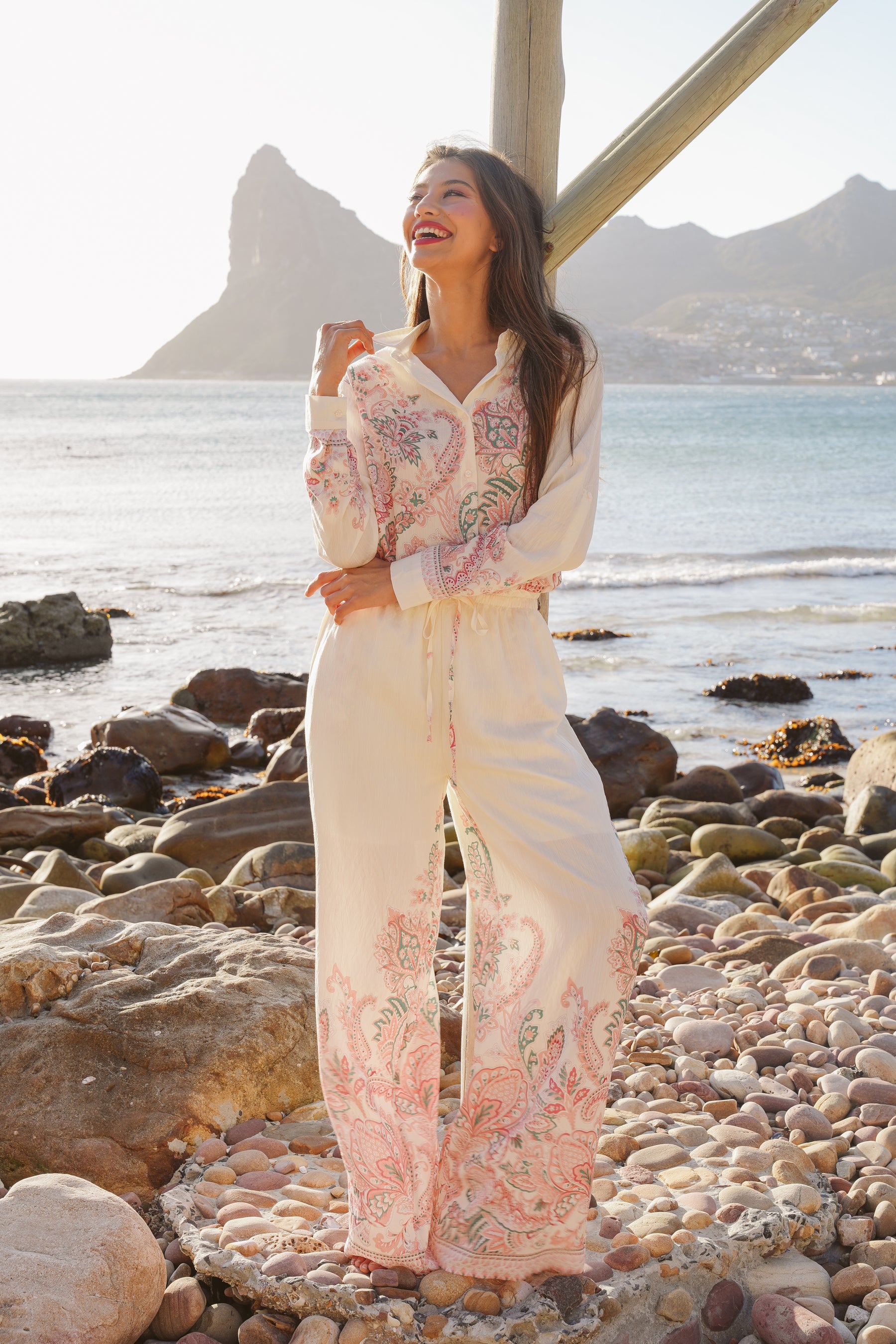 Cream and Blush Zerene Pant