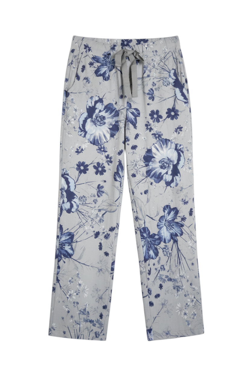 Grey Floral Autumn Pant