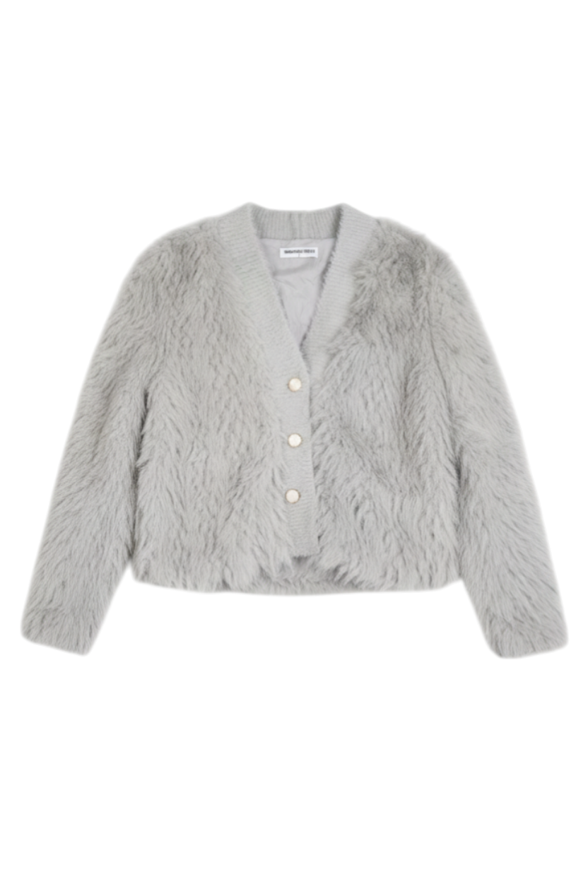 Grey Fur Cardigan 