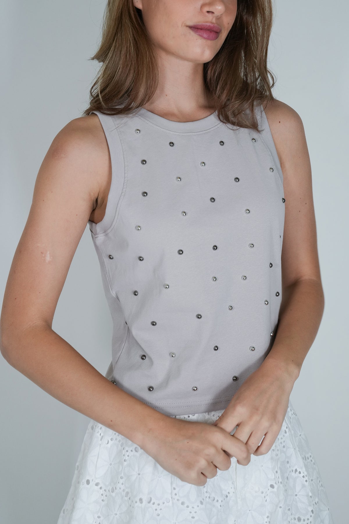 Grey Studded Vest