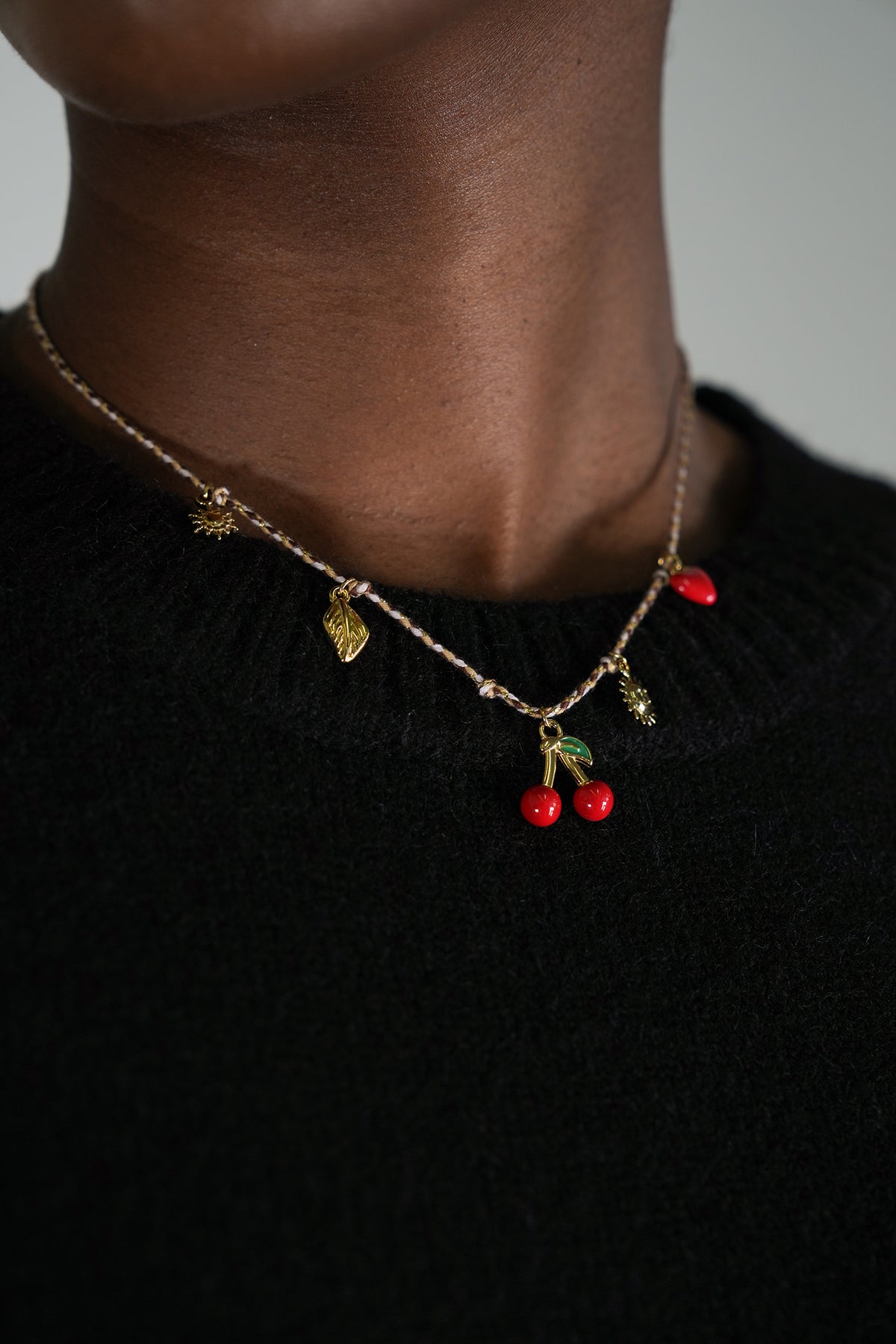 Red Cherry Heart Necklace