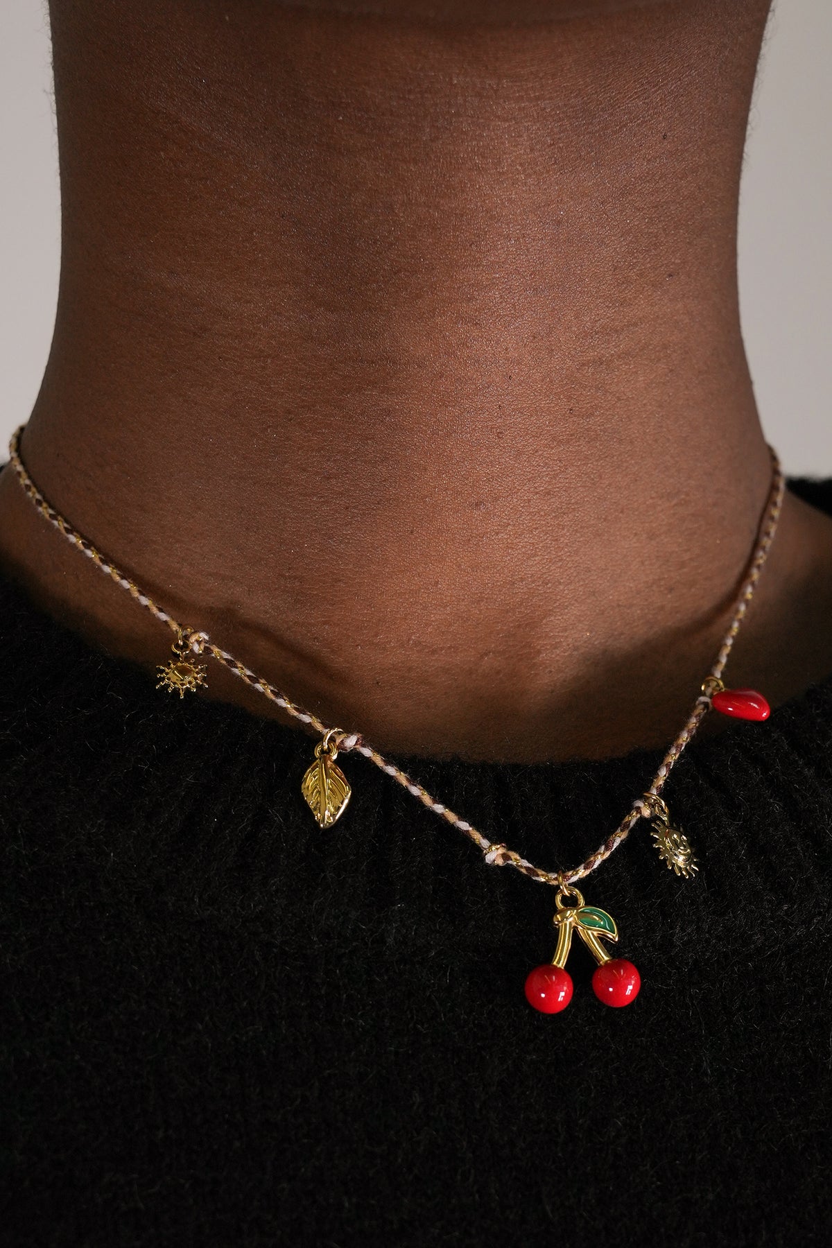 Red Cherry Heart Necklace