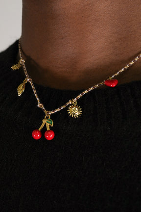 Red Cherry Heart Necklace