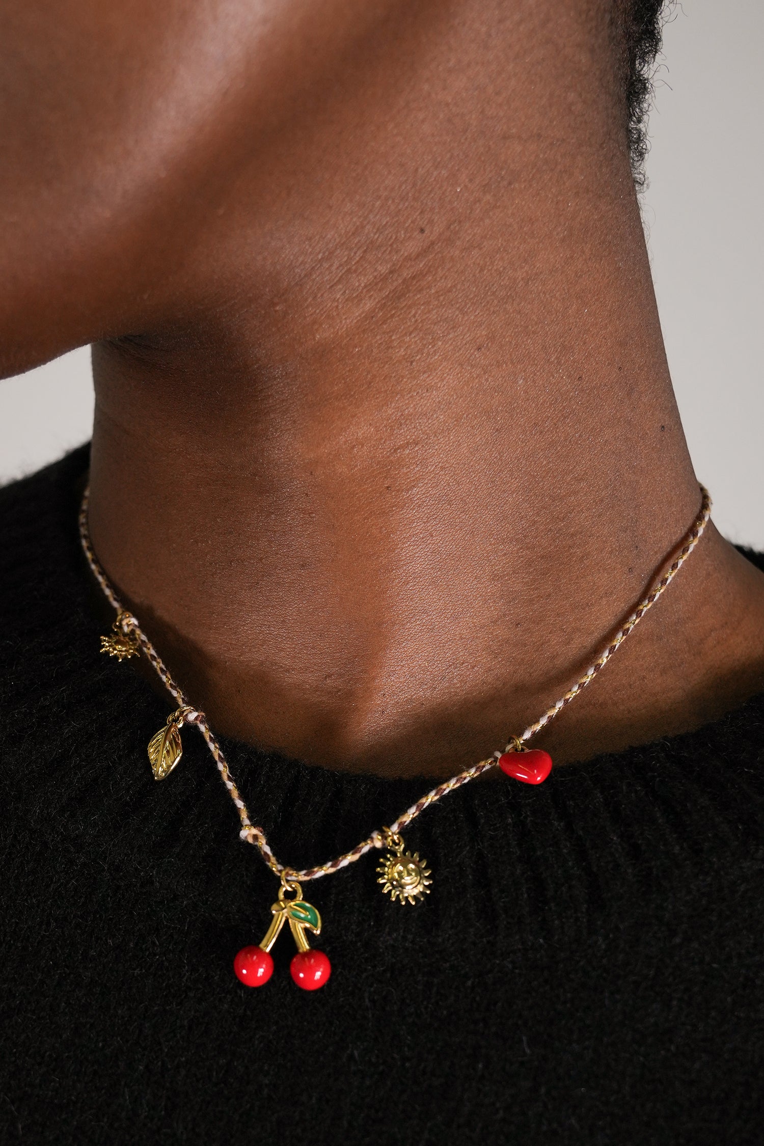 Red Cherry Heart Necklace